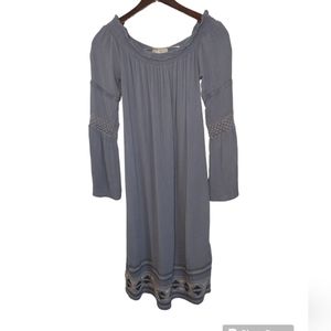 Knox Rose Denim Off Shoulder Midi Dress - Size XS